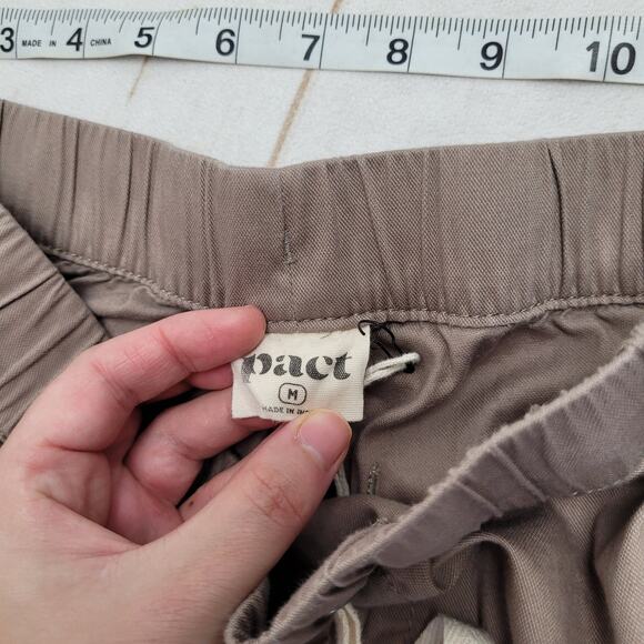 Pact classic woven twill cotton roll up pants straight drawstring minimalist - Picture 5 of 11